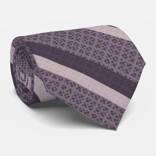 Cravate Violet rose grisâtre sur une grille de couleur pou