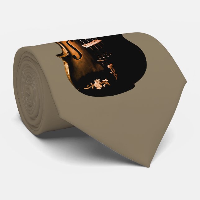 CRAVATE VIOLIN-TIE-ON TAN (Roulé)