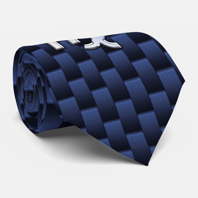 Cravate Virgo Sign on Blue Carbon Fibre Style d'impression (Roulé)