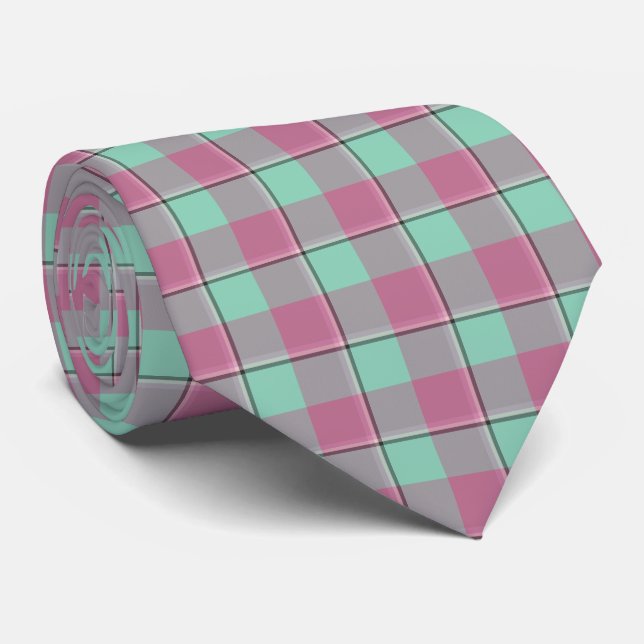 Cravate Vista Blue and Turkish Rose Neck Tie (Roulé)