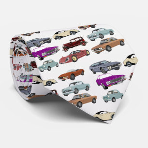Cravate voitures classiques motif