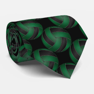 Cravate Volley-ball noir et vert foncé