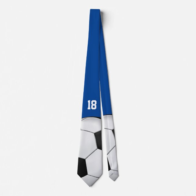 Cravate Votre propre numéro| Football Soccer Deep Blue (Devant)