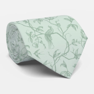 Cravate Voyage au Château Peacock Green Toile Neck Ti