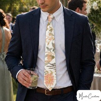 Cravate watercolor flower collage tie