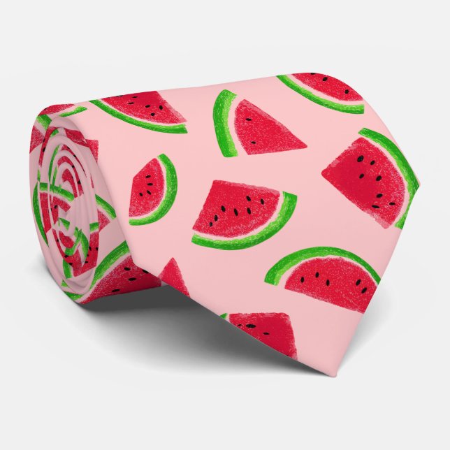 Cravate Watermelon Slice Pattern (Roulé)