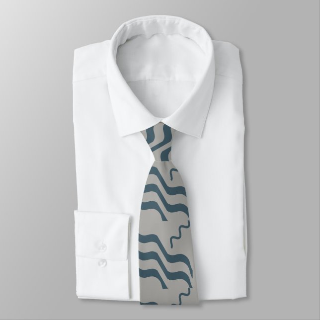 Cravate Waves Beachdesign Blue Grey (Attaché)