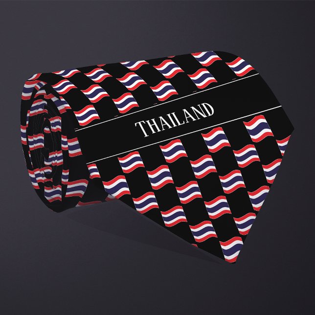Cravate Wavy Thailand Flag Pattern  (Créateur téléchargé)