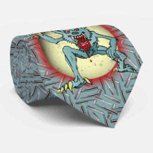 Cravate Werewolf Silver Bullets Pleine lune bleue Hallowee