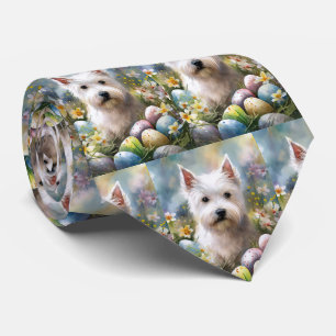 Cravate West Highland White Terrier OEufs de Pâques Vacanc