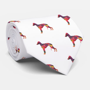 Cravate Whippet Dog Geometric Pattern Silhouette Multi