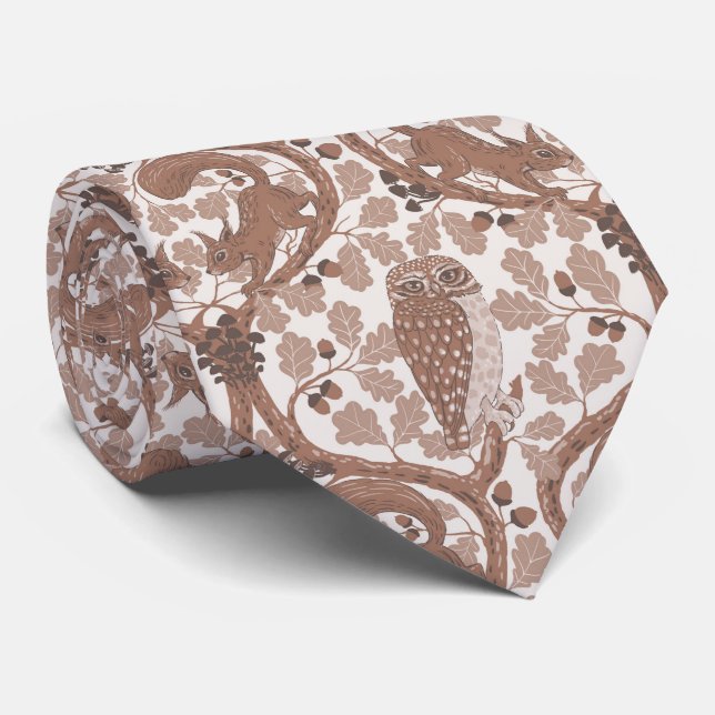 Cravate Whispers/Chouettes et écureuils des bois dans le c (Roulé)