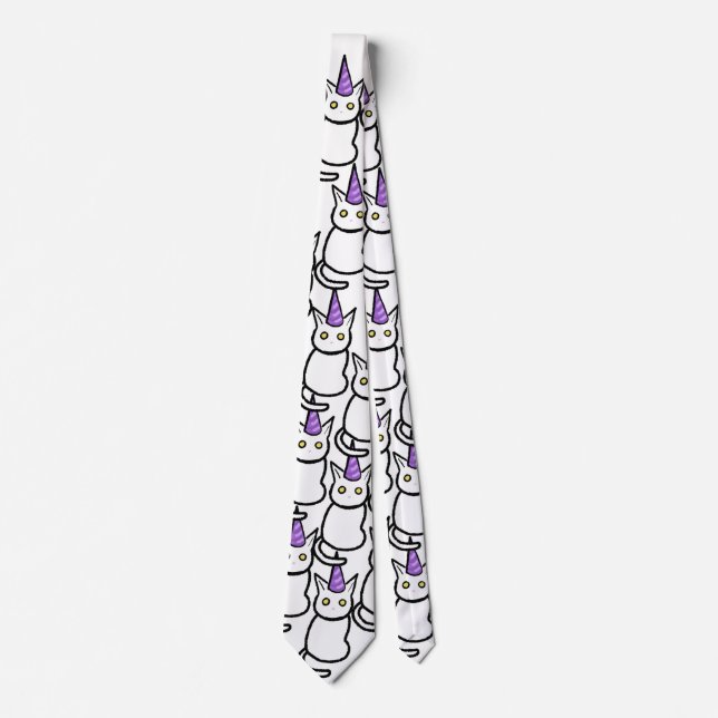 Cravate White Cat Celebration Tie (Devant)
