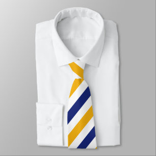 Cravate White Gold and Blue Regimental Stripe Tie