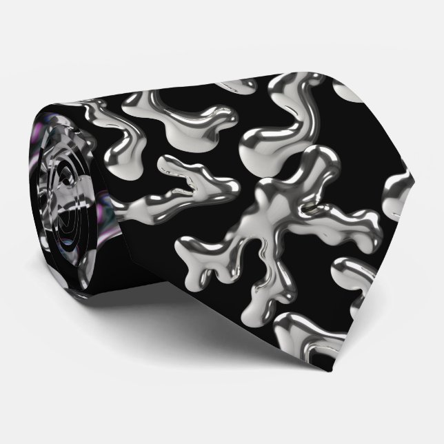 Cravate Wiggling letters pattern - WIGLET01🧬.Black BG (Roulé)