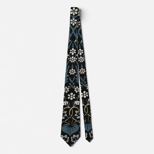 Cravate William Morris Blackthorn Floral Art Nouveau (Devant)