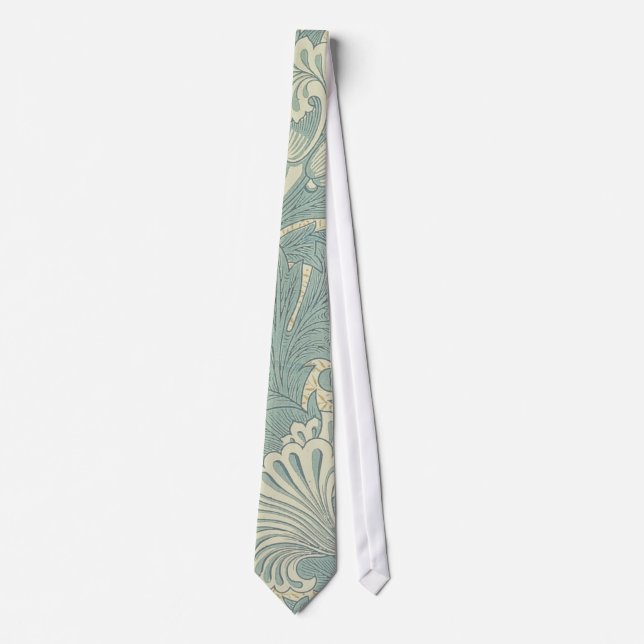 Cravate William Morris Classique Tulipe Bleu Floral (Devant)