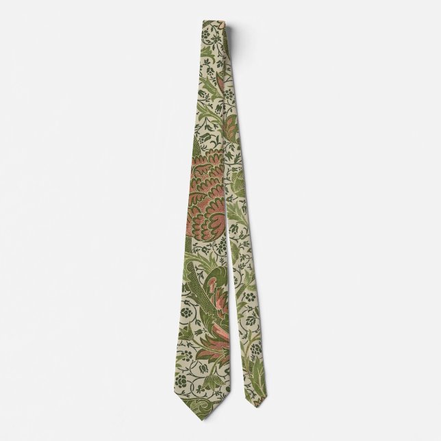 Cravate William Morris Cray Fleur de Sage Floral Botanique (Devant)