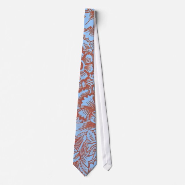 Cravate William Morris Fleur de pavot rose Floral (Devant)