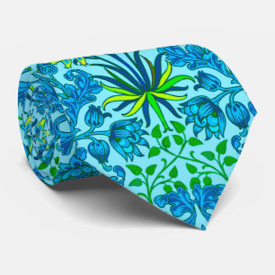 Cravate William Morris Hyacinth Print, Cerulean Blue