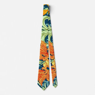 Cravate William Morris - Iris, motif floral vintage