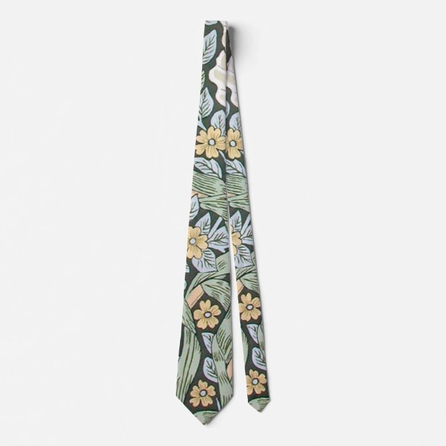 Cravate William Morris Pimpernel Fond d'écran floral (Devant)