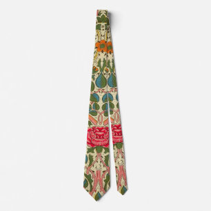 Cravate William Morris Rose Floral Chintz rose