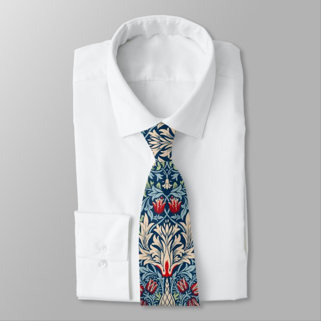 Cravate William Morris Snakeshead Fritillaire Floral Desig (Attaché)
