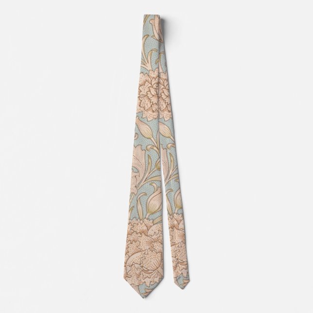 Cravate William Morris Wild Tulip Fleur Design Floral (Devant)
