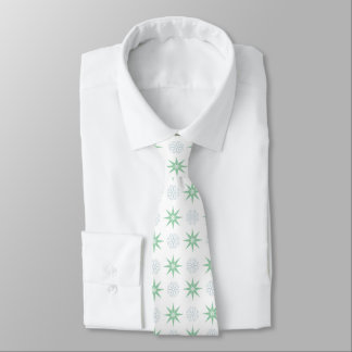 Cravate Winter Stars and Snowflakes White