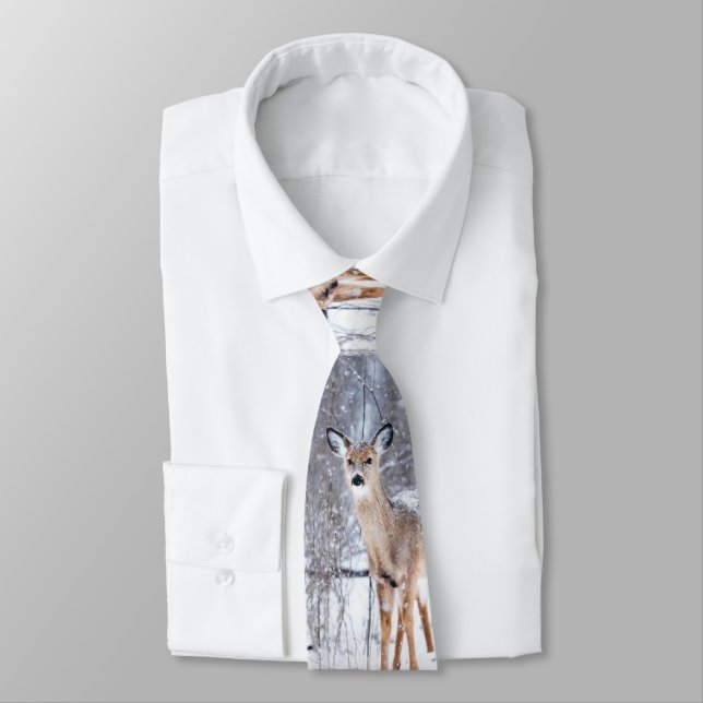 Cravate Winter Wonderland Deer Noël Mens de Noël (Attaché)