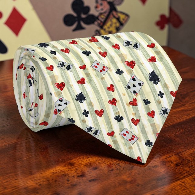 Cravate Wonderland Cards Pattern Necktie Tie (Créateur téléchargé)