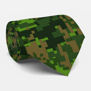 Cravate Woodland Style Green Digital Camouflage