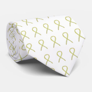 Cravate Yellow Awareness Ribbon Customized Art Apparel Tie