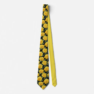 Cravate Yellow Peony Floral Pattern