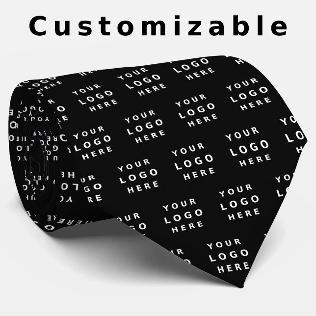 Cravate Your Business Logo Simple Minimalist Promo Black (Créateur téléchargé)
