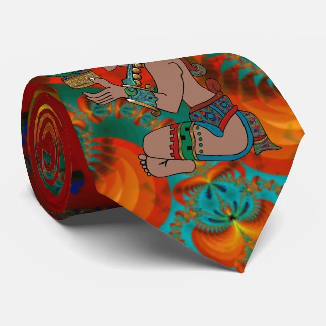 Cravate Yucatan Psychedelic Mexicano Visiones (Roulé)