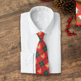Cravate Yuletide Joy | Mickey Christmas Plaid Motif 2