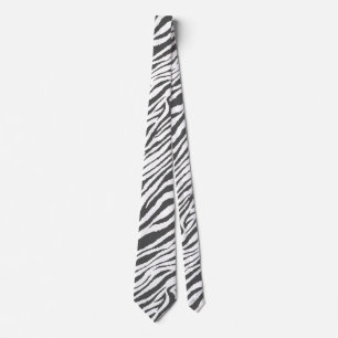 CRAVATE ZEBRA STRIPE BLANC ET NOIR