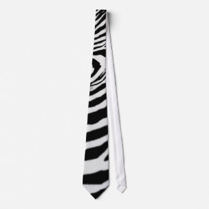 Cravate Zebra Striped Neck Tie Black White