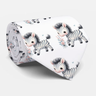 Cravate Zèbres mignons modernes noir et blanc