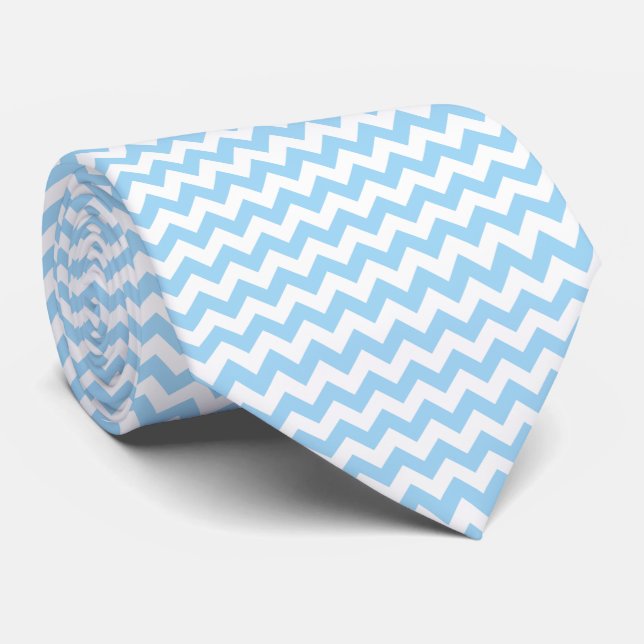 Cravate Zigzag bleu, Chevron bleu, Motif géométrique (Roulé)