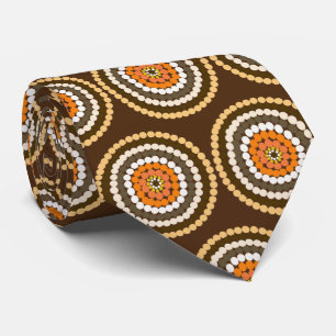 Cravate Zones Brown Et Oranges,