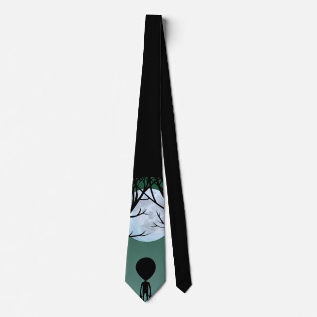 Cravates Aliens Cadeaux Gris Alien Necktie Alien A (Devant)