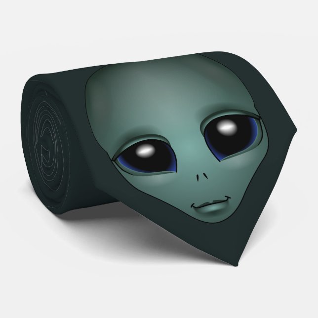 Cravates Aliens Cadeaux Gris Alien Necktie Alien K (Roulé)