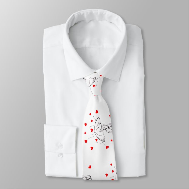 Cravates de créateur pour hommes Parapluie Cœurs R (Attaché)