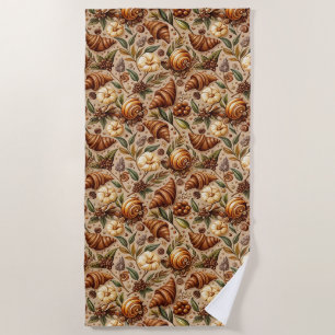 Craving Croissants Beach Towel