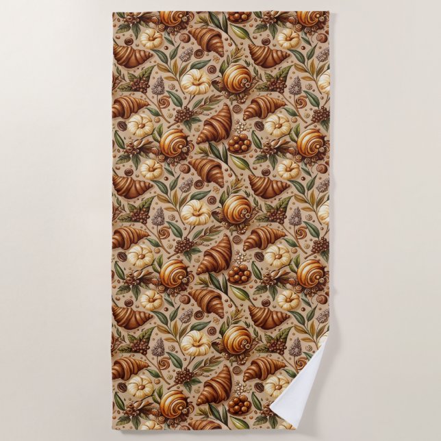 Craving Croissants  Beach Towel (Front)