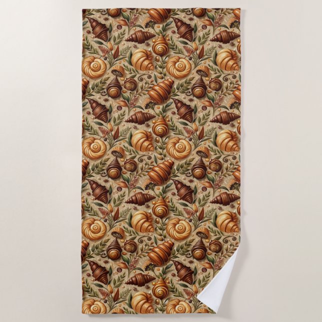 Craving Croissants  Beach Towel (Front)