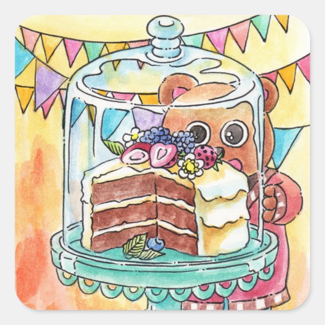 Craving for Cake Square Sticker (Front)